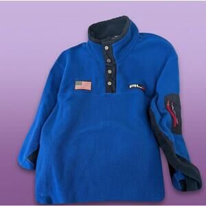 RLX Ralph Lauren Men’s XXL Blue USA Flag Snap Technical Fleece